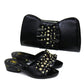 2023 neuestes italienisches Design Mode afrikanische Frauen, niedrige Ferse bequeme Schuhe und Taschen Set