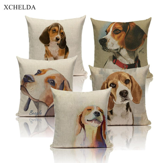 Hundekissenbezüge, Tierkissenbezüge Süßer Beagle Wasserfarbe 45 * 45, 40 * 40