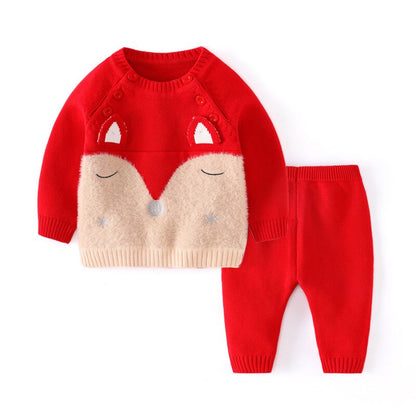 Herbst Winter Gestrickte Baby Sets Baumwolle  Pullover