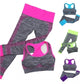 2Pcs Frauen Yoga-Set Workout Legging Caprihose, Damen Trainingsanzug Laufkleidung