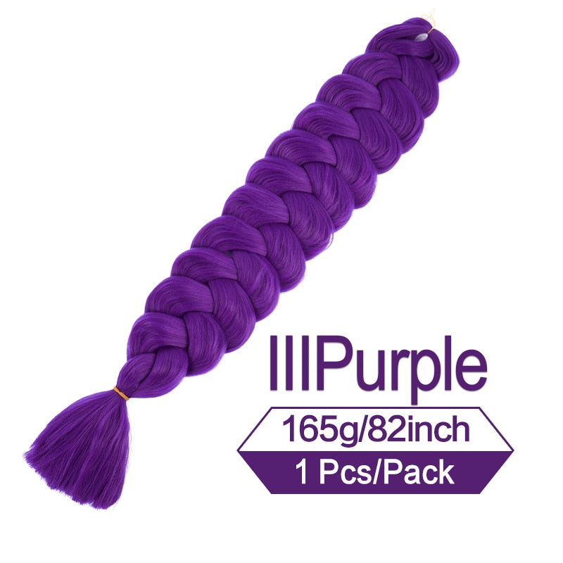 82 Zoll 165g/Pack Synthetische Häkelhaare Vorgedehnte Jumbo Flechthaar Hochtemperatur Faser Haarverlängerungen Für Box Zöpfe