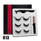 3 Paar 3D-magnetische Wimpern und flüssiger Eyeliner-Kit, natürlicher Look