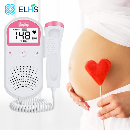 Baby Monitor Fetal Doppler Ultraschall Foetus Doppler Detektor, Home Portable Sonar Doppler für Schwangere 2.5MHz, keine Strahlung