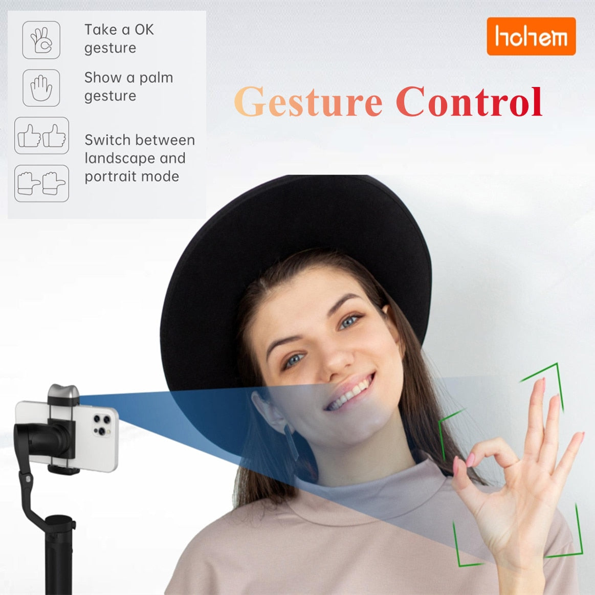 Hohem Gimbal Smartphone iSteady V2 AI Tracking 3 mit Physikalische Bildstabilisierung