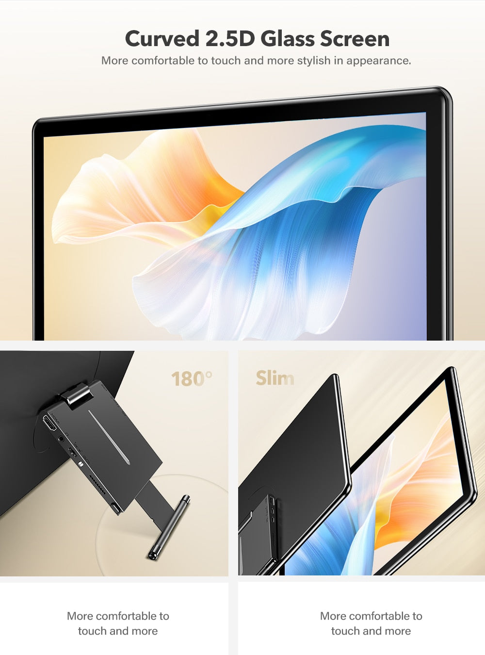 Neuer UPERFECT Tragbarer Monitor mit FHD 1080P, Touchscreen Zweitanzeige für Laptop PC XBOX PS4 Samgsung DEX HUAWEI USB 3.1