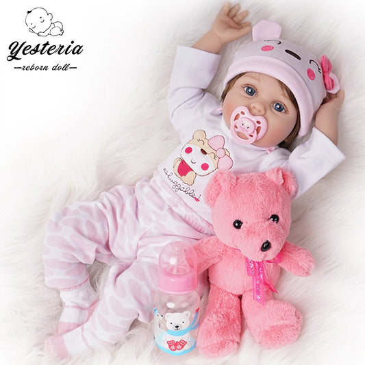 55cm Neugeborenes Baby Mädchen Silikon