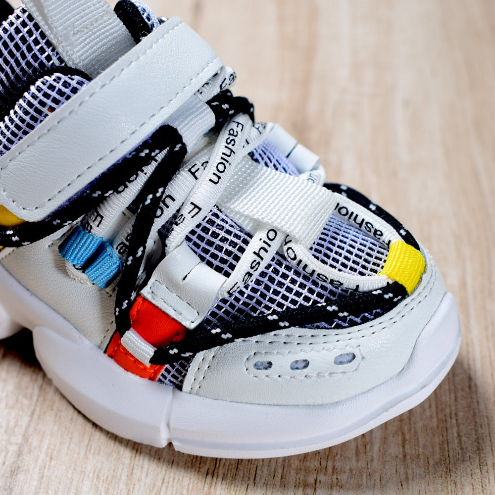 2022 Neue Herbst Kinder Schuhe Mesh Mädchen & Jungen, Sneakers Lace Up Design Atmungsaktiv für Kinder