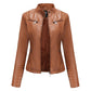 Damen langarm Lederjacke,  Motorrad-jacke