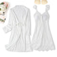 Spitzenbesatz Sexy Hochzeitsdame  Robe -Anzug, Kimono Bademantel Kleid für Mini Nachtwäsche & Intime Dessous