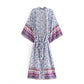 Langes Kimono Hemd mit Blumendruck