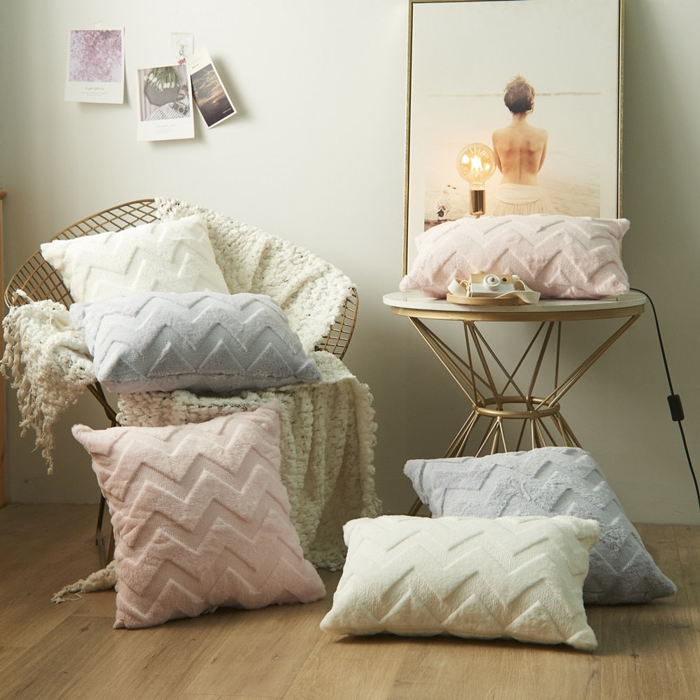 3D flauschiger Plüsch-Kissenbezug, superweicher Kissenbezug, dekorativer Überwurf, Heim-Wohnzimmer-Dekoration