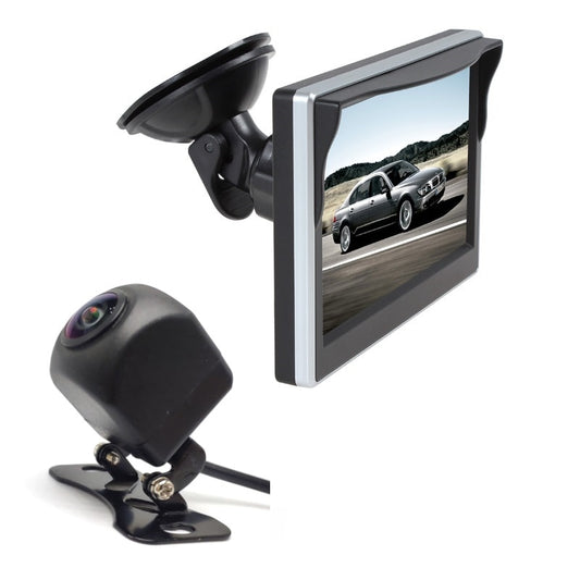 Auto-Monitor 5 Zoll 800*480 Bildschirm 2-Wege-Video-Eingang Auto-Monitor für Backup-Kamera, Fahrzeug-Rückfahrkamera, Frontkamera