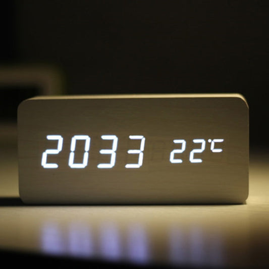 Dual Display Smart Digital LED, Wecker Temperatur Sprachsteuerung, Multifunktions-elektronischer Kalender