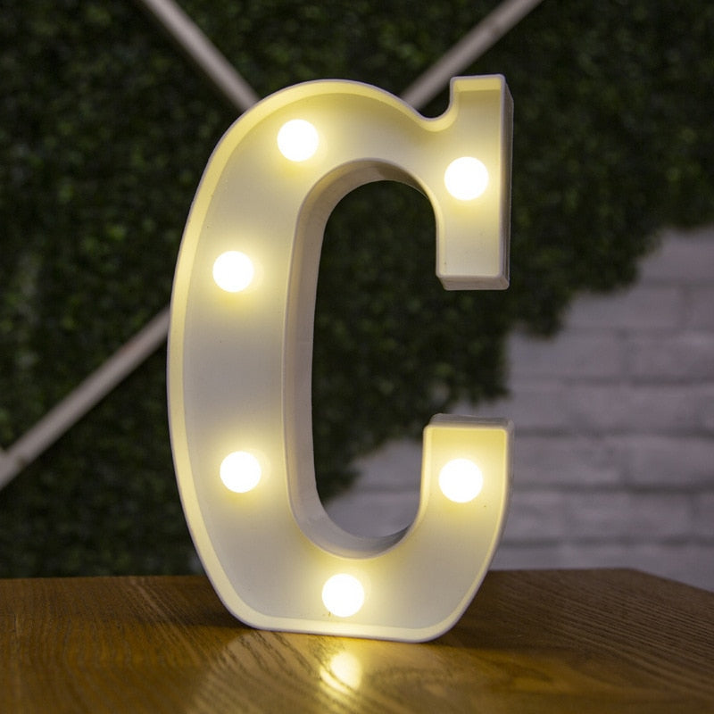 Alphabet Buchstaben LED-Leuchten, Leuchtzahl Lampe, Dekor Batterie, Nachtlicht für Zuhause Hochzeit Geburtstag Weihnachtsfeier Dekoration