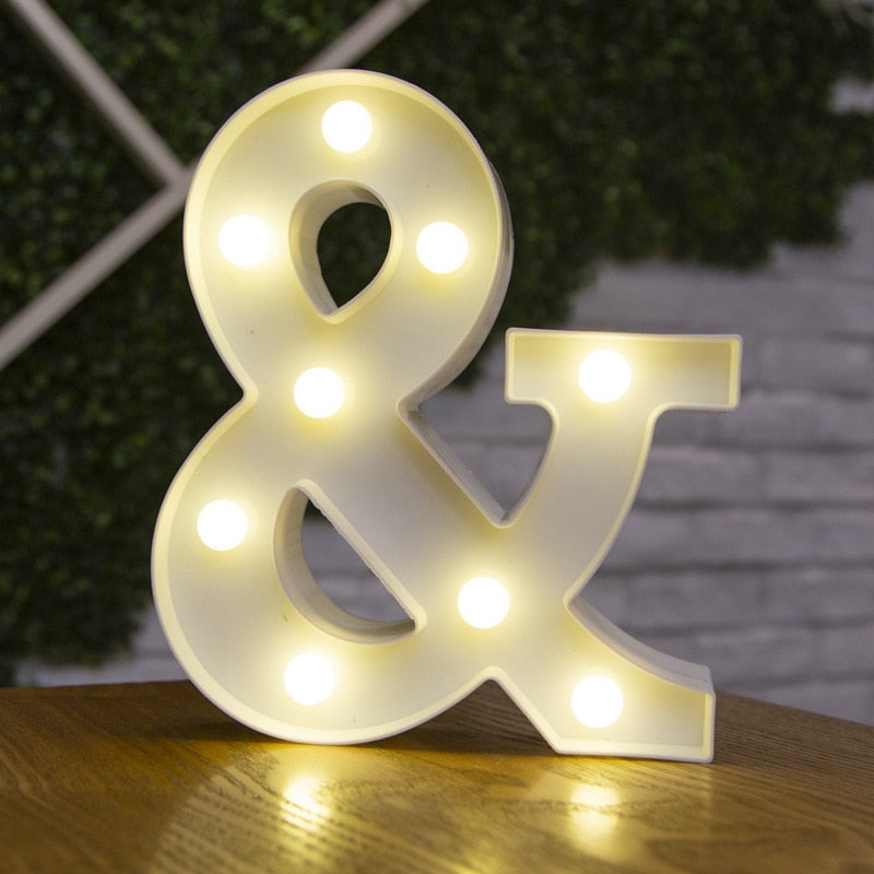 Alphabet Buchstaben LED-Leuchten, Leuchtzahl Lampe, Dekor Batterie, Nachtlicht für Zuhause Hochzeit Geburtstag Weihnachtsfeier Dekoration