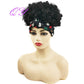 Hair Big Afro Kinky Curly Stirnband Perücken für Frauen Synthetisches Haar Perücken Turban Wrap Hair Style