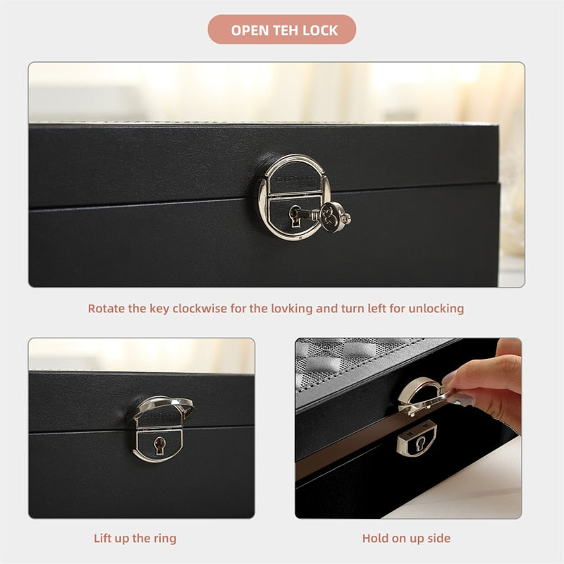 Schmuckschatulle aus Leder mit Mini-Reise-Aufbewahrungsbox