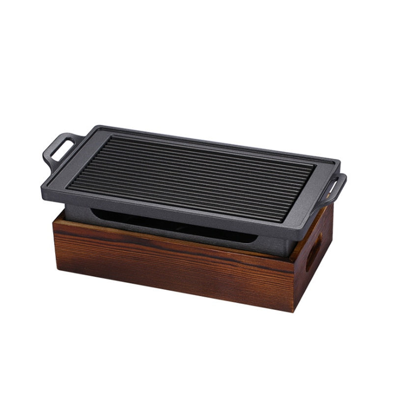 Tragbarer BBQ-Grill Koreanischer japanischer Barbecue-Grill, Antihaft Holzkohle-BBQ Ofen