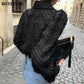 Damen Elegante Kerb Kragen, Quasten Shirts Blusen, Neue einreiher weibliche Workwear Shirts