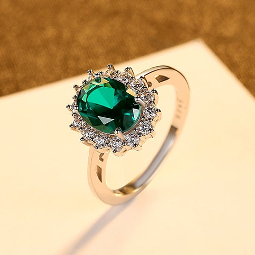 925 Sterling Silber Smaragd Saphir für Frauen, Verlobungsring, feiner Schmuck