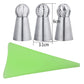 4 Silikon-Küchenzubehör, Zuckerguss, Spritzbeutel, Creme, Gebäckbeutel + 3 Edelstahl-Düsen-Set