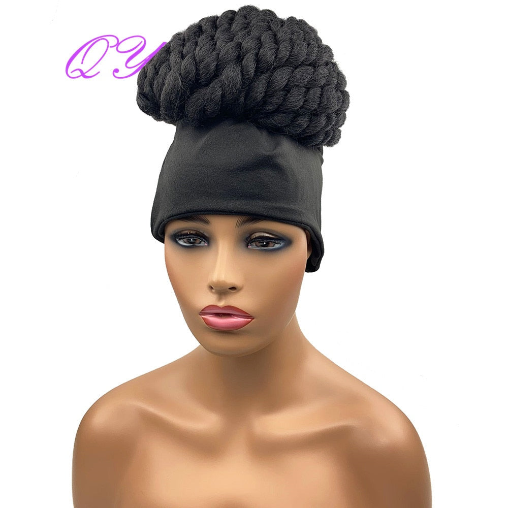 Hair Big Afro Kinky Curly Stirnband Perücken für Frauen Synthetisches Haar Perücken Turban Wrap Hair Style