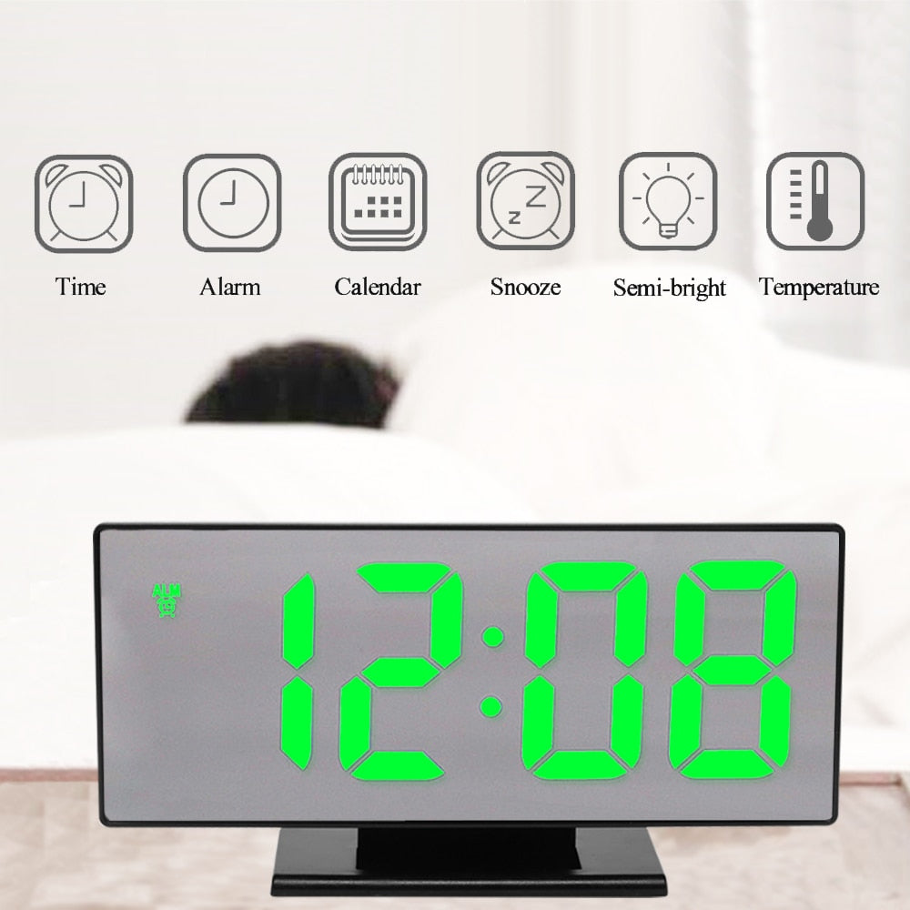 Digitaler Wecker LED-Spiegeluhr Großes LCD-Display