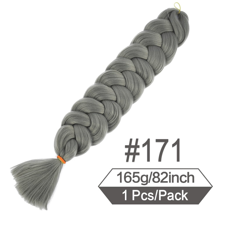 82 Zoll 165g/Pack Synthetische Häkelhaare Vorgedehnte Jumbo Flechthaar Hochtemperatur Faser Haarverlängerungen Für Box Zöpfe