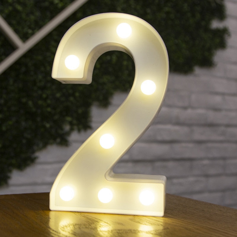 Alphabet Buchstaben LED-Leuchten, Leuchtzahl Lampe, Dekor Batterie, Nachtlicht für Zuhause Hochzeit Geburtstag Weihnachtsfeier Dekoration