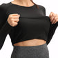 15% Elasthan Add Wool Damen-Fitness T-Shirt, Langarm  Workout Bluse