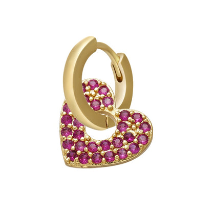 1 stück CZ kristall kleine creolen Exquisite Gold Farbe Stern-Herz, nette Damen Ohrringe für Geschenke