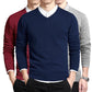 Varsanol Baumwollpullover Männer, Langarm Pullover Outwear V-Ausschnitt in 8 Farben