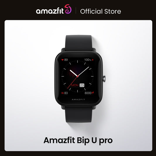 GPS Smartwatch Amazfit Bip U Pro Farbbildschirm 31g, bis zu 5 ATM Wasserdichtheit 60+ Sportmodus, Smartwatch für Android
