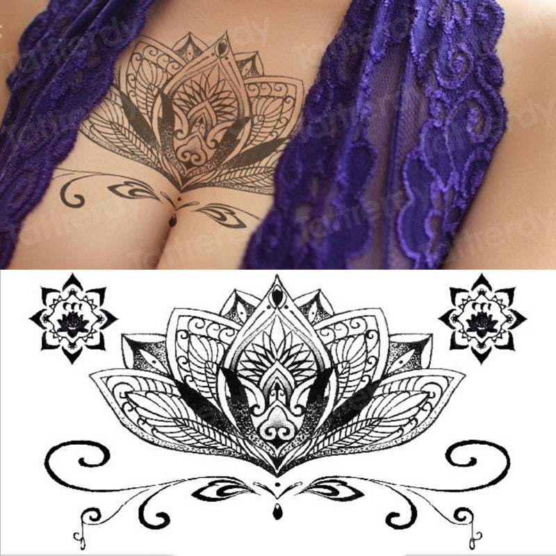 temporäre mode Tattoos-Schmuck, Körperaufkleber für Ägypten arabisch indische Sexy Tattoos-Muster