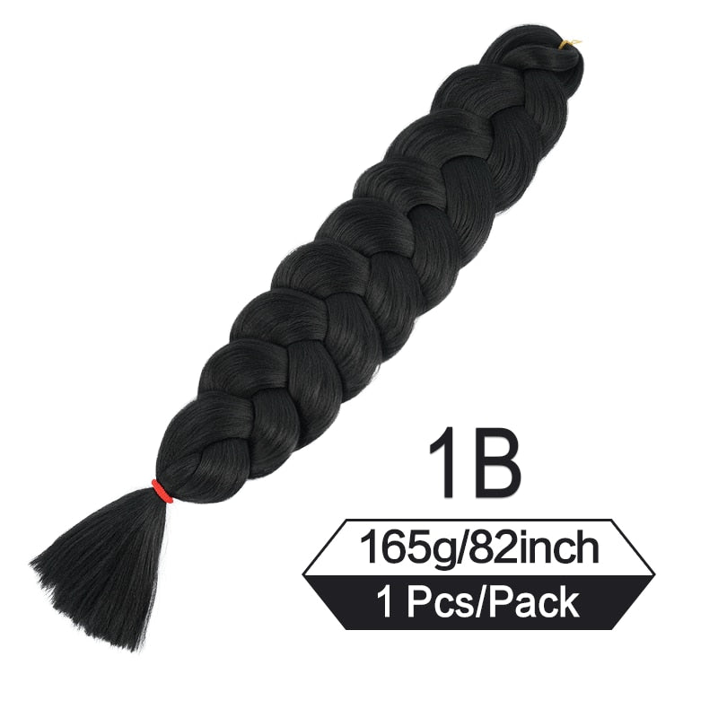82 Zoll 165g/Pack Synthetische Häkelhaare Vorgedehnte Jumbo Flechthaar Hochtemperatur Faser Haarverlängerungen Für Box Zöpfe
