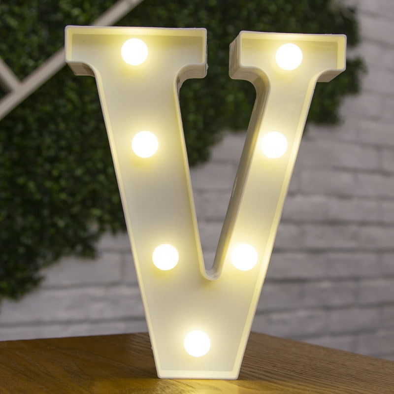 Alphabet Buchstaben LED-Leuchten, Leuchtzahl Lampe, Dekor Batterie, Nachtlicht für Zuhause Hochzeit Geburtstag Weihnachtsfeier Dekoration