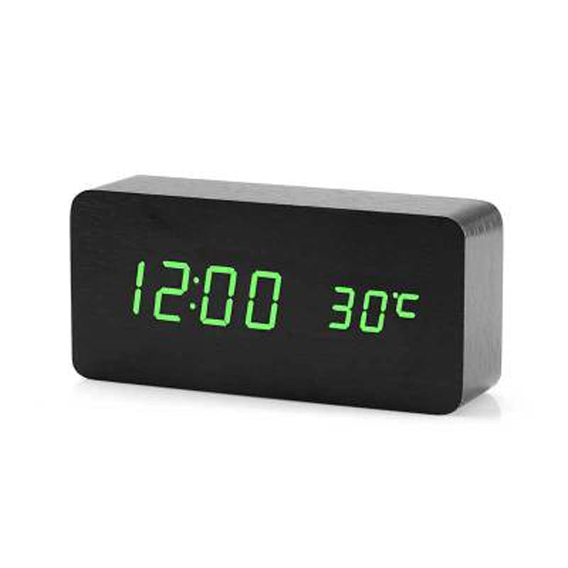 Dual Display Smart Digital LED, Wecker Temperatur Sprachsteuerung, Multifunktions-elektronischer Kalender