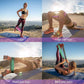 3 STÜCKE CoolFit Hüftband Yoga Widerstandsbänder, Fitnessbänder Set mit Anti Rutsch Rollen