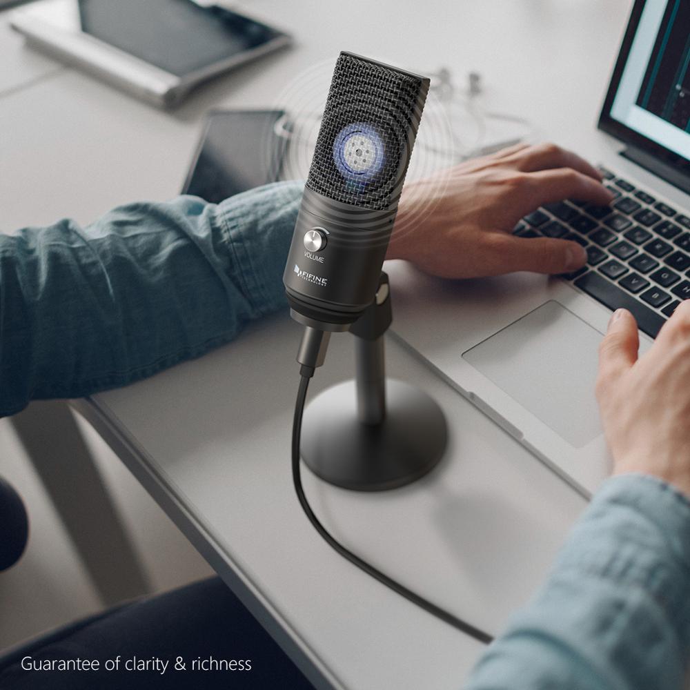 FIFINE USB-Mikrofon für Laptop und Computer für die Aufnahme Streaming Voice, Podcasting für Audio & amp; Video K670