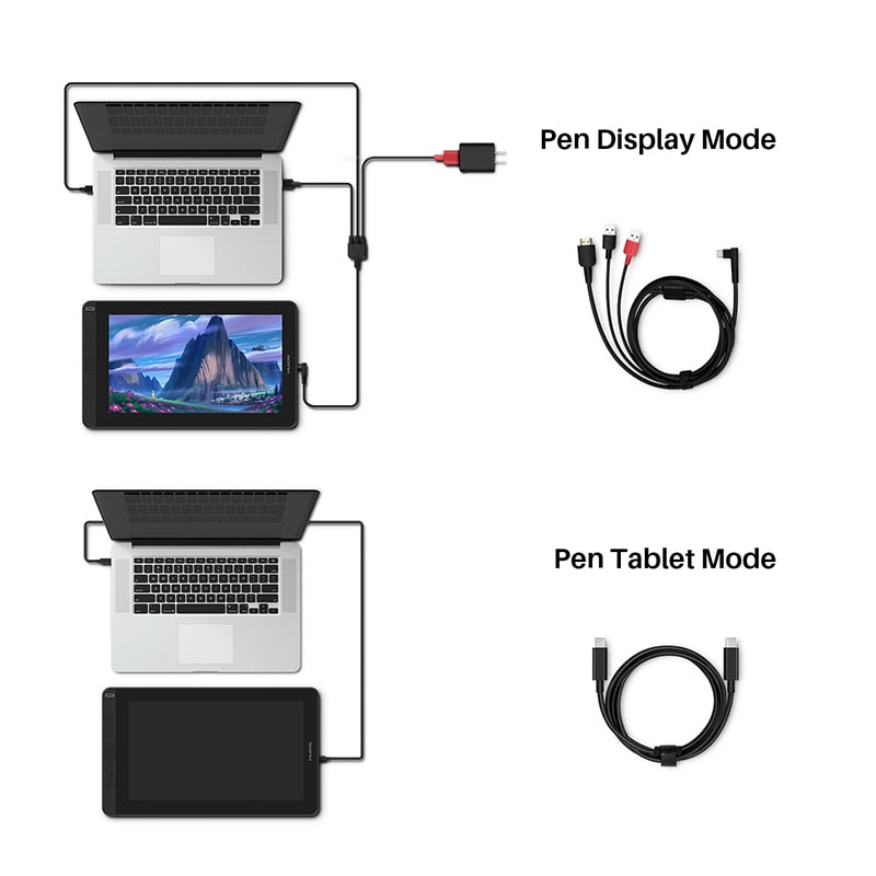 Huion Kamvas 13 Grafiktablett Monitor AG, Glasstift Display Zeichenmonitor 8192, Batterieloser Stylus für Android Windows MacOS