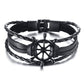 Ruder Charm Mehrschichtige Armbänder mit Leder SeilKette, Handgelenk Armreifen Schmuck