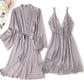Spitzenbesatz Sexy Hochzeitsdame  Robe -Anzug, Kimono Bademantel Kleid für Mini Nachtwäsche & Intime Dessous