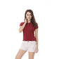 Mehrfarbiges Kurzarm Damen-POLO-Hemd, Sommeroberteile,  elastischer Hemdkragen, 100 % Baumwolle