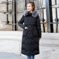 Damen Winterjacke Neuankömmling mit Fellkapuze, Langer Mantel Baumwolle Gefütterter Warmer Parka