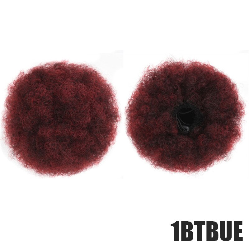 Synthetische Puff Afro Lockig Chignon Perücke Pferdeschwanz Kordel Kurz Afro