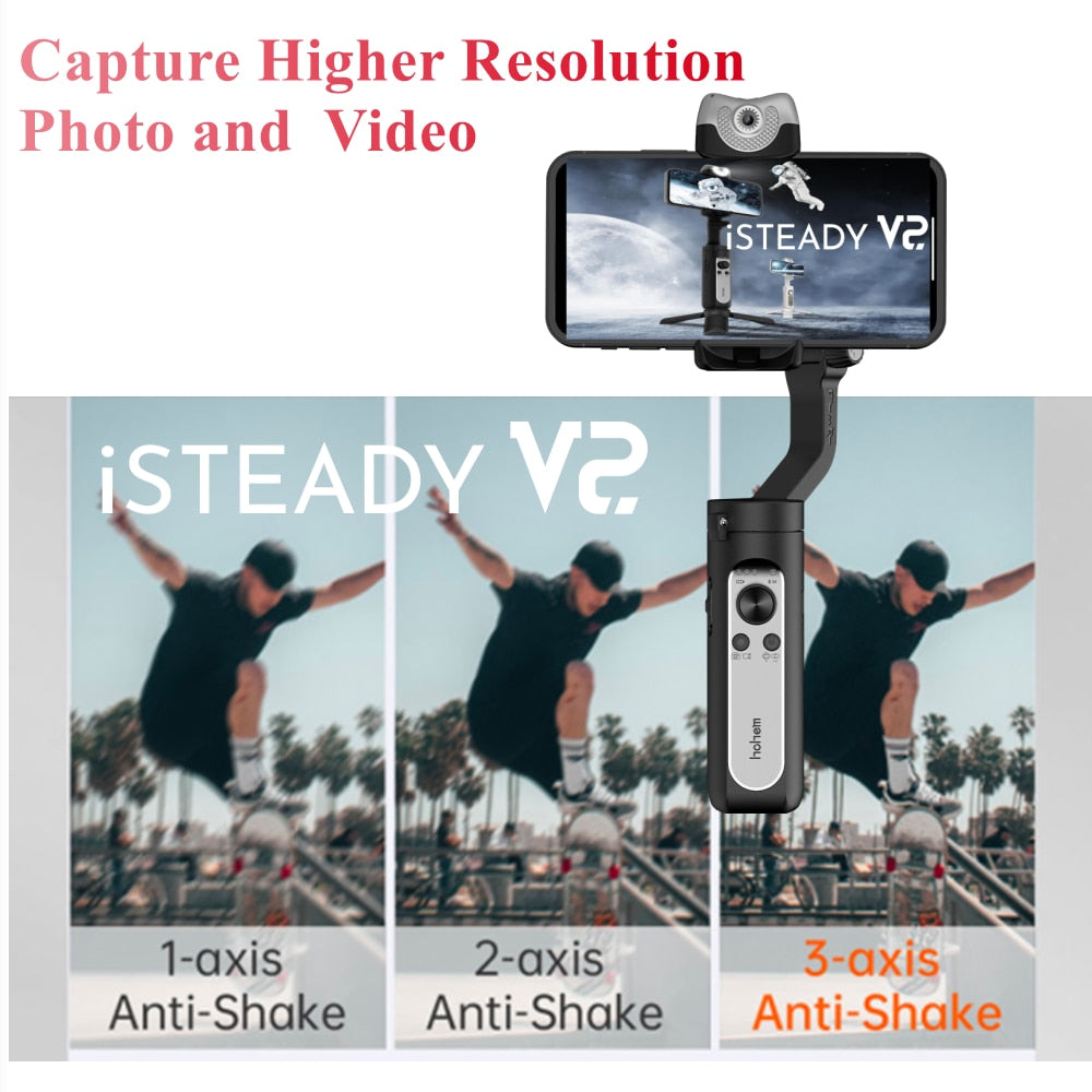 Hohem Gimbal Smartphone iSteady V2 AI Tracking 3 mit Physikalische Bildstabilisierung