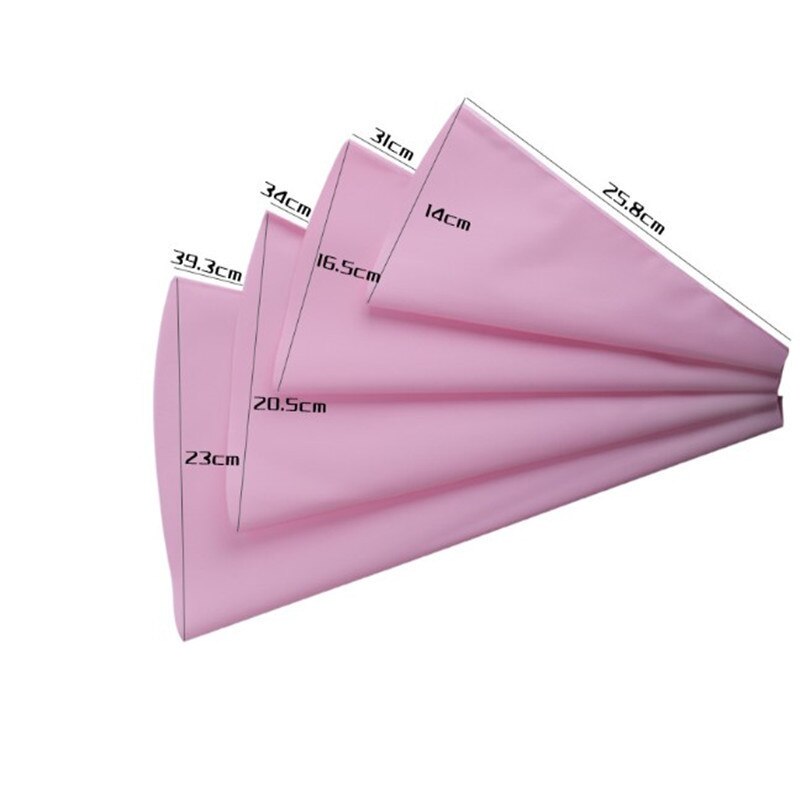4 Silikon-Küchenzubehör, Zuckerguss, Spritzbeutel, Creme, Gebäckbeutel + 3 Edelstahl-Düsen-Set