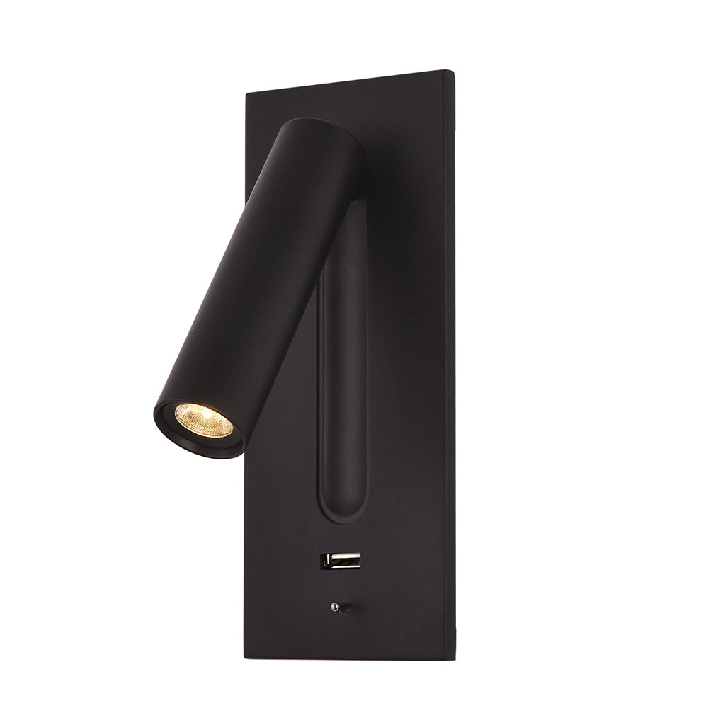 Moderne Bettlampe Innenwandlampe mit USB-Aufladung, Dekoration für Schlafzimmer, Lesebeleuchtung Hotelkopfteil 3W LED-Wandleuchte