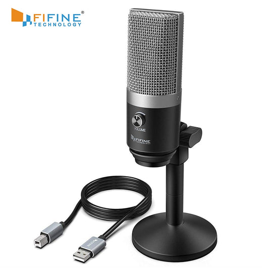 FIFINE USB-Mikrofon für Laptop und Computer für die Aufnahme Streaming Voice, Podcasting für Audio & amp; Video K670
