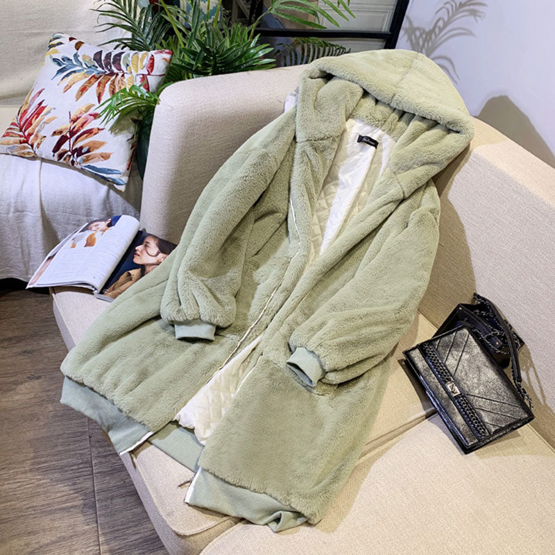 Übergroßer Winter Kunstpelz Mantel für Frauen, Kapuzenjacke